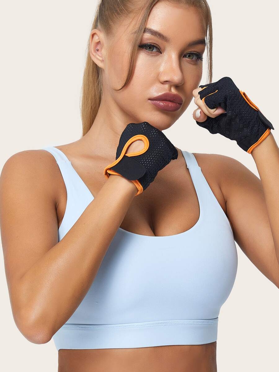 1pair Breathable Half-finger Cycling Gloves