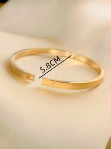 字母細節手鐲 - 金黃色 - 查看 3