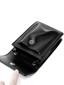 Minimalist Square Bag Mini Flap Black - Black - View 5