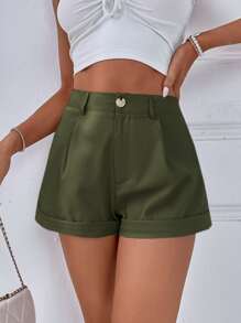 Chiquease 高腰卷邊闊腿短褲