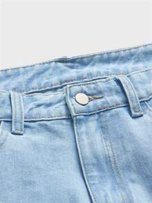 ROMWE MEN Grunge Punk Guys Skull Print Jeans - Light Wash - View 3