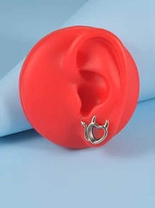 2pcs/set Stainless Steel Heart Shaped Ear Gauge For Women & Girls - Silver - View 7