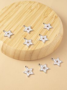 8 cái/bộ Mặt Dây Chuyền Tự Làm Ngôi Sao - Bạc - Xem 1