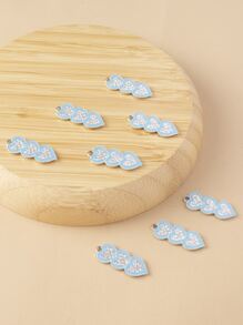 8pcs Heart DIY Pendant - Blue - View 1