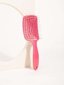 1pc Ribs Comb Hollow Out Hair Brush, Scalp Massage Combs With Ultra-Soft Comb Teeth, Hair Styling Detangler, Fast Blow Drying, Glide Through Tangles With Ease, Hair Brush For Wet/Dry/Long Thick Curly Hair Women, Men, Kids - Pink - View 2