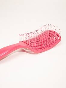 1pc Ribs Comb Hollow Out Hair Brush, Scalp Massage Combs With Ultra-Soft Comb Teeth, Hair Styling Detangler, Fast Blow Drying, Glide Through Tangles With Ease, Hair Brush For Wet/Dry/Long Thick Curly Hair Women, Men, Kids - Pink - View 5