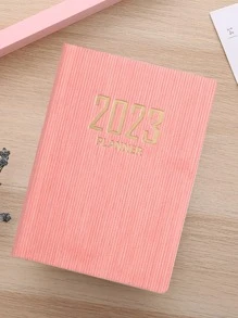 1入組字母和數字壓花記事本簡單多用途清單記事本適用於學校辦公室學生 - 粉色 - 查看 1