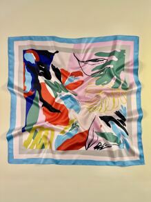 1 pieza Moda bandana para mujeres con patrón de hojas para decorar su look diario, siendo ideal tanto como pañuelo para la cabeza como para el cabello - Multicolor - Ver 1