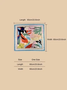 1 pieza Moda bandana para mujeres con patrón de hojas para decorar su look diario, siendo ideal tanto como pañuelo para la cabeza como para el cabello - Multicolor - Ver 3