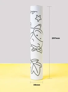 1roll Cartoon Graphic Random Coloring Book, Creative Portable Coloring Notebook For Children Painting