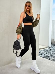 Yoga Basic 無縫高彈力運動型文胸帶緊身褲