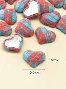 20pcs Plaid Pattern Heart Shaped DIY Hair Accessory - Multicolor - View 3