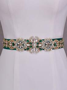1 cái Phụ nữ Rhinestone Trang trí Thắt lưng cô dâu sang trọng cho tiệc cưới - màu xanh lá - Xem 4