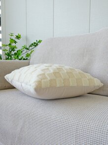 1 pieza con patrón de cuadros Funda de cojín sin moderno franela Funda de almohada decorativa para casa - Beis - Ver 11