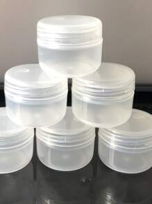 10pcs Solid Color PP Simple 10g Travel Size Small Bottles, Portable Foundation Cream Containers, Empty Plastic Sample Jars, Round Cosmetic Pots With Lids, Refillable For Makeup Remover, Toner Etc., Travel Storage Cream Jars, Leak-Proof, Unisex, Essential For Bathroom & Travel - Clear - View 6
