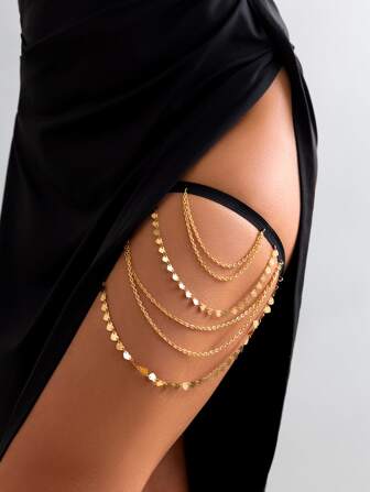 Disc Decor Thigh Chain
