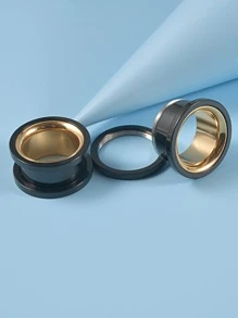 2pcs/set Two Tone Ear Gauge - Multicolor - View 3