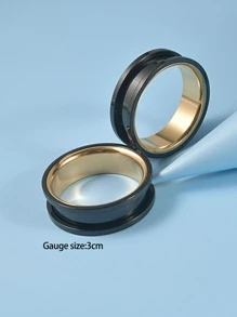 2pcs/set Two Tone Ear Gauge - Multicolor - View 6