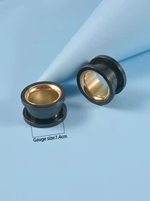 2pcs/set Two Tone Ear Gauge - Multicolor - View 7