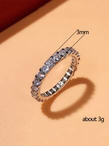 CVNANA Anillo zirconia cúbica - Plateado - Ver 5