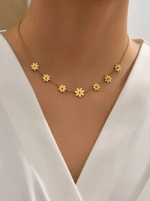 Vòng cổ trang trí hoa - Vàng - Xem 1