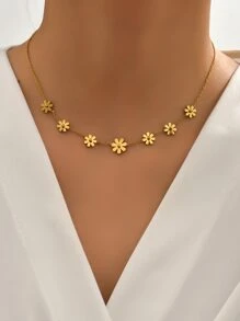 Vòng cổ trang trí hoa - Vàng - Xem 4