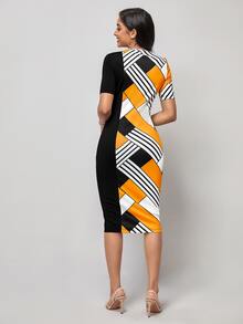 SHEIN Clasi Đầm Hình học Giải trí - Nhiều màu - Xem 2