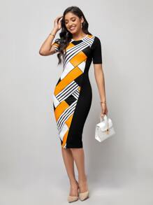 SHEIN Clasi Đầm Hình học Giải trí - Nhiều màu - Xem 1