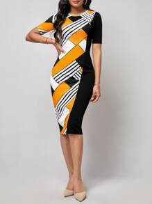 SHEIN Clasi Đầm Hình học Giải trí - Nhiều màu - Xem 3