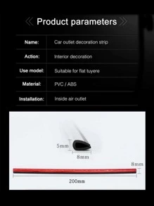 10 chiếc ô tô Air Outlet Trim Strip - Màu tím - Xem 3