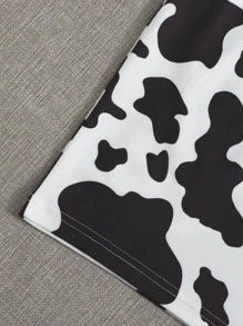 SHEIN EZwear Vestido con estampado de vaca - Blanco y Negro - Ver 5