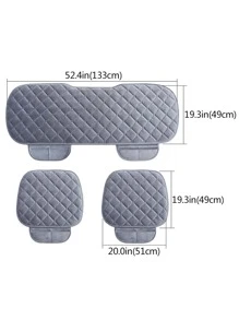 3 chiếc đệm lót ghế ô tô kẻ sọc - Xám - Xem 4
