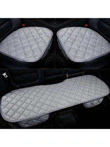 3 chiếc đệm lót ghế ô tô kẻ sọc - Xám - Xem 7