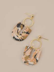 Geometric Drop Earrings - Multicolor - View 2