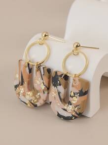 Geometric Drop Earrings - Multicolor - View 3