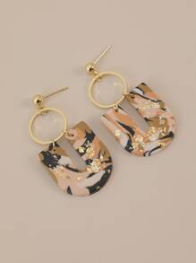 Geometric Drop Earrings - Multicolor - View 4