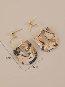 Geometric Drop Earrings - Multicolor - View 5