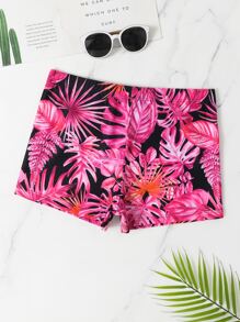 Manfinity Men Tropical Print Swim Trunks - Multicolor - View 1