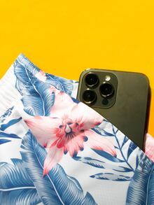 Manfinity Hombres Shorts de natación con estampado tropical de cintura con cordón - Multicolor - Ver 6