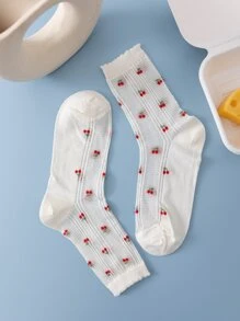 1 đôi tất nữ hoa văn anh đào giản dị, cho mùa xuân - Nhiều màu - Xem 2