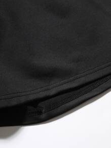 Manfinity Hypemode 男士小熊印花腰部抽繩短褲 - 黑色 - 查看 3