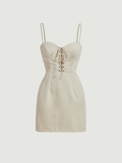 SHEIN MOD レースアップフロント キャミドレス