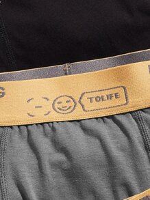 Hombres 5 piezas Calzoncillos boxer con estampado de letra - Multicolor - Ver 3