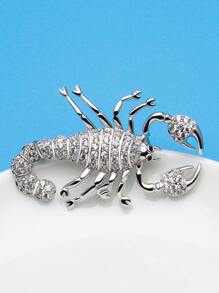 蠍設計胸針 - 銀色 - 查看 1