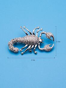 蠍設計胸針 - 銀色 - 查看 4