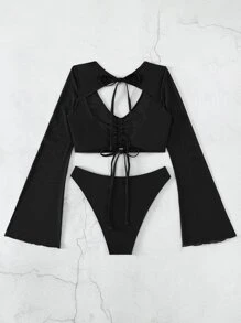 SHEIN Swim 前抽繩比基尼泳裝