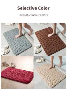 1 tấm thảm nhà tắm chạm nổi bằng đá cuội, miếng bọt biển hoạt tính, thảm nhà tắm có thể giặt được, thấm nước nhanh, không trơn trượt, có thể giặt được, thảm dày, mềm mại và thoải mái cho phòng tắm - Màu be - Xem 4