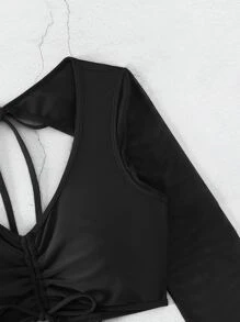 SHEIN Swim 前抽繩比基尼泳裝