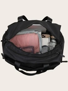 大容量行李袋雙把手運動和旅行 - 黑色 - 查看 2