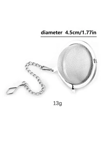 1 pieza filtro de té de acero inoxidable, filtro de especias de olla caliente multifunción de 4,5 cm, bola de condimento para cocina - Plateado - Ver 8